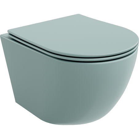 Mexen Lena cuvette wc sans bride avec abattant à descente lente slim, duroplast, vert clair mat - 30224048