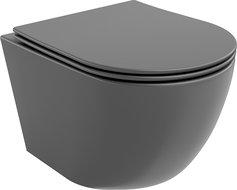 Mexen Lena cuvette WC Rimless avec lunette à descente amortie slim, duroplast, gris foncé mat - 30224071