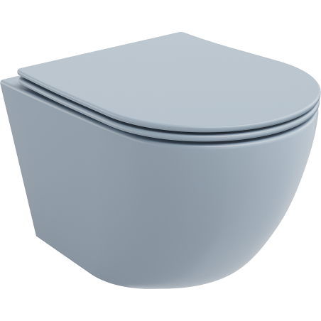 Mexen Lena cuvette WC sans bride avec abattant à descente lente slim, duroplast, gris-bleu mat - 30224069