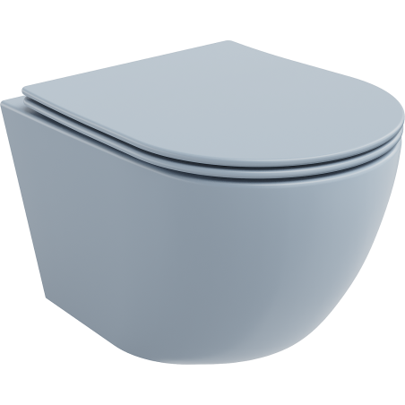 Mexen Lena cuvette WC sans rebord avec siège à descente lente slim, duroplast, gris-bleu mat - 30224069