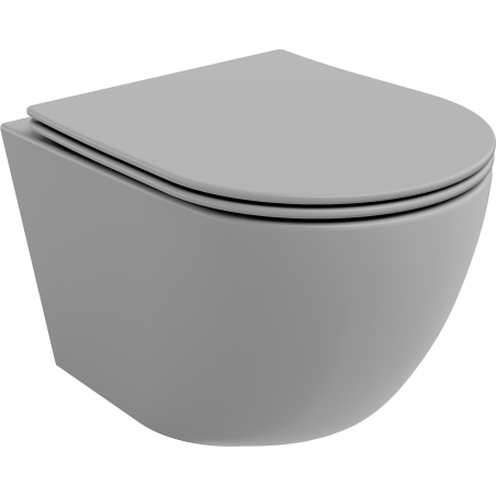 Mexen Lena bol de WC Rimless avec siège slim à fermeture lente, duroplast, Gris clair mat - 30224061