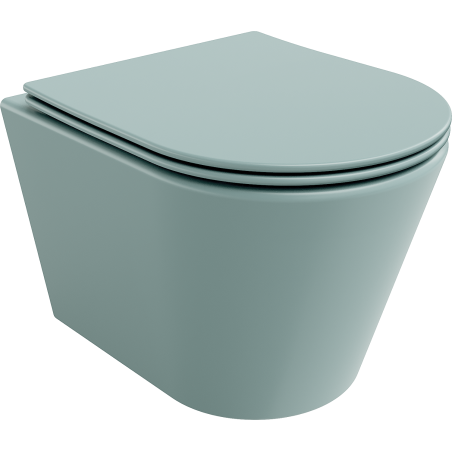 Mexen Rico cuvette de WC sans rebord avec abattant à descente amortie, slim, duroplast, vert mat clair - 30724048