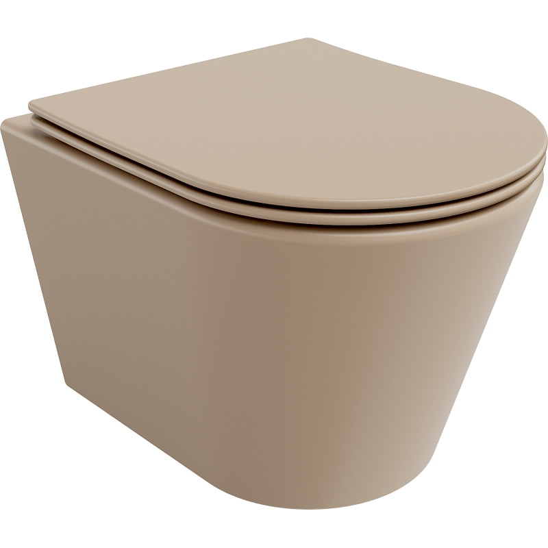 Mexen Rico cuvette de WC Rimless avec abattant à fermeture douce slim, duroplast, cappuccino mat - 30724064