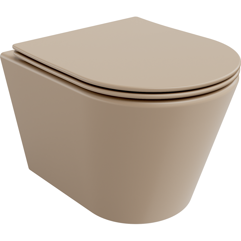 Mexen Rico cuvette WC Rimless avec abattant à descente lente slim, duroplast, cappuccino mat - 30724064