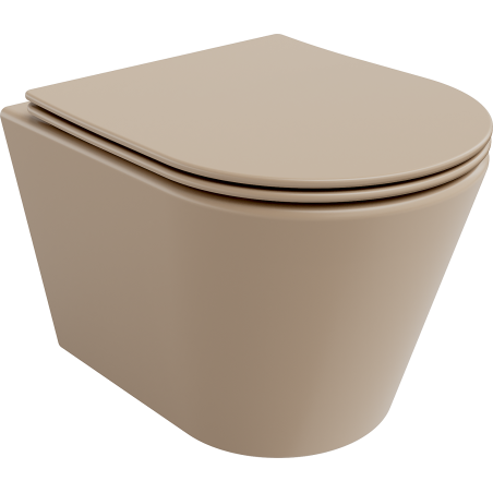 Mexen Rico cuvette WC Rimless avec abattant à descente lente slim, duroplast, cappuccino mat - 30724064