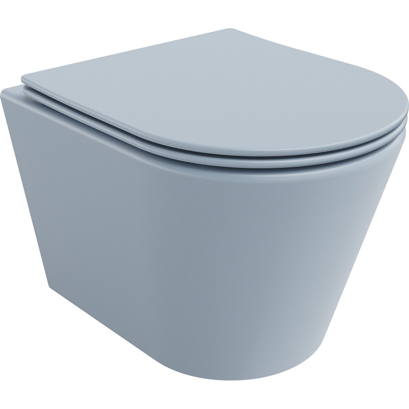 Mexen Rico cuvette wc sans rebord avec abattant à descente amortie slim, duroplast, gris-bleu mat - 30724069