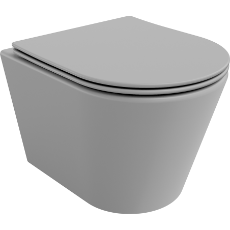 Mexen Rico bol de WC Rimless avec siège slim à fermeture lente, duroplast, Gris clair mat - 30724061