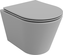 Mexen Rico Cuvette WC Rimless avec abattant à descente ralentie slim, duroplast, gris clair mat - 30724061