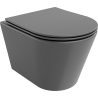 Mexen Rico cuvette WC Rimless avec abattant slim à descente lente, duroplast, gris foncé mat - 30724071