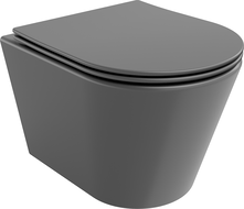 Mexen Rico bol de WC Rimless avec siège slim à fermeture lente, duroplast, Gris foncé mat - 30724071