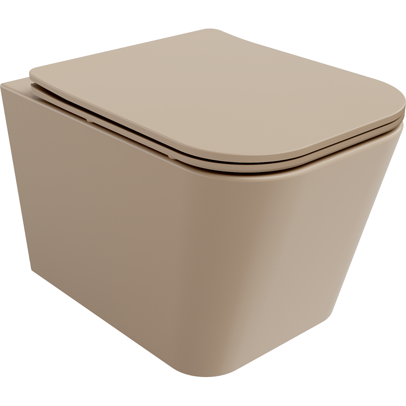 Mexen Teo cuvette wc Rimless avec abattant slim à descente amortie, duroplast, cappuccino mat - 30854064