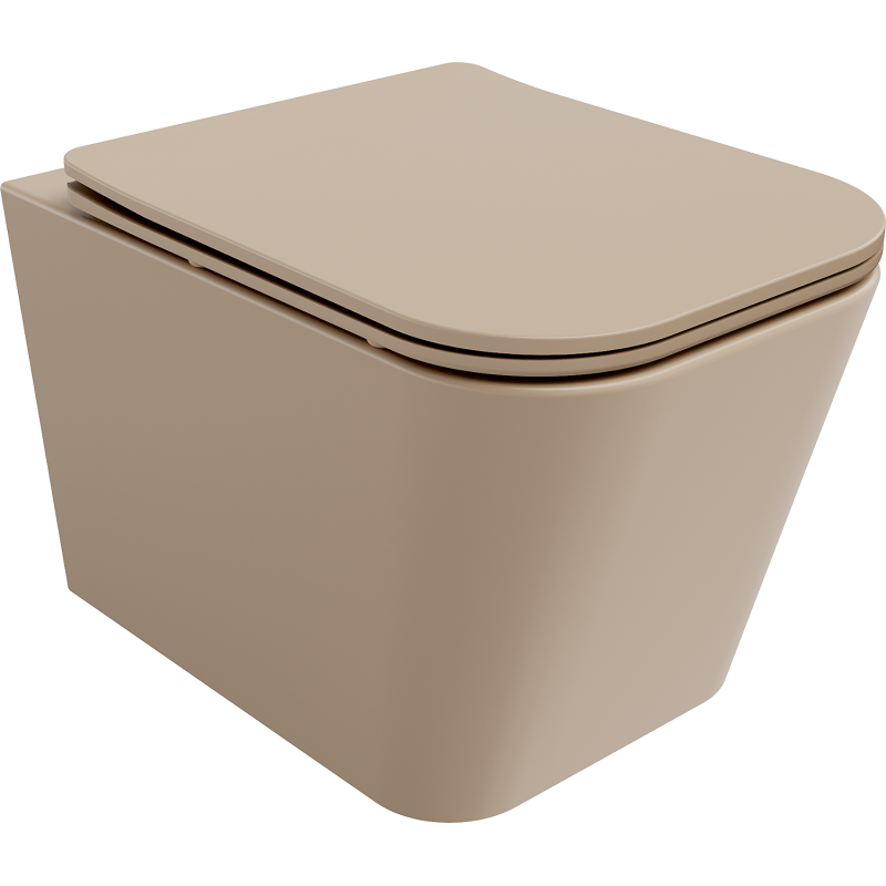 Mexen Teo Rimless WC avec abattant à descente lente slim, duroplast, cappuccino mat - 30854064