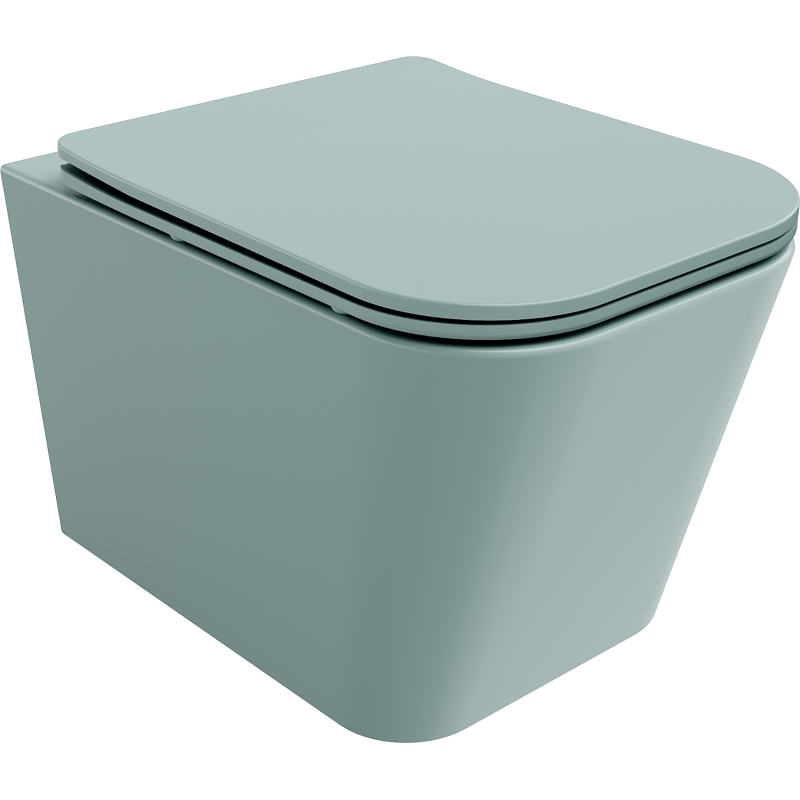 Mexen Teo cuvette WC Rimless avec abattant à descente ralentie slim, duroplast, vert clair mat - 30854048