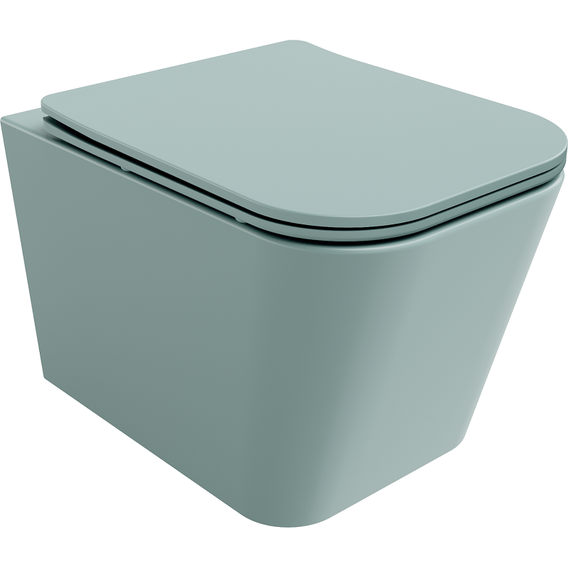 Mexen Teo cuvette WC sans bord avec abattant slim à descente progressive, duroplast, vert clair mat - 30854048