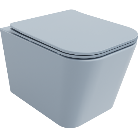 Mexen Teo cuvette WC sans rebord avec abattant à descente amortie slim, duroplast, gris-bleu mat - 30854069