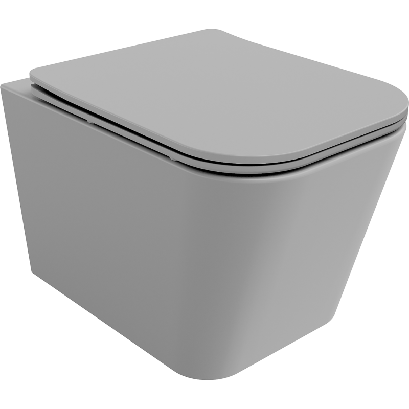 Mexen Teo cuvette WC sans bride avec abattant à descente ralentie slim, duroplast, gris clair mat - 30854061