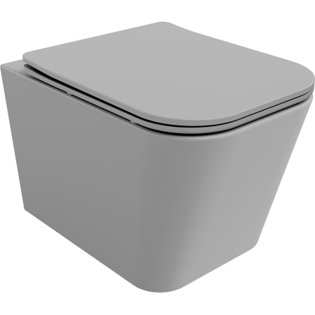 Mexen Teo bol de WC Rimless avec siège slim à fermeture lente, duroplast, Gris clair mat - 30854061