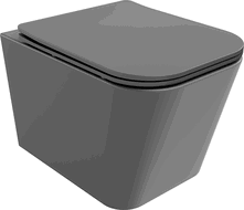 Mexen Teo bol de WC Rimless avec siège slim à fermeture lente, duroplast, Gris foncé mat - 30854071