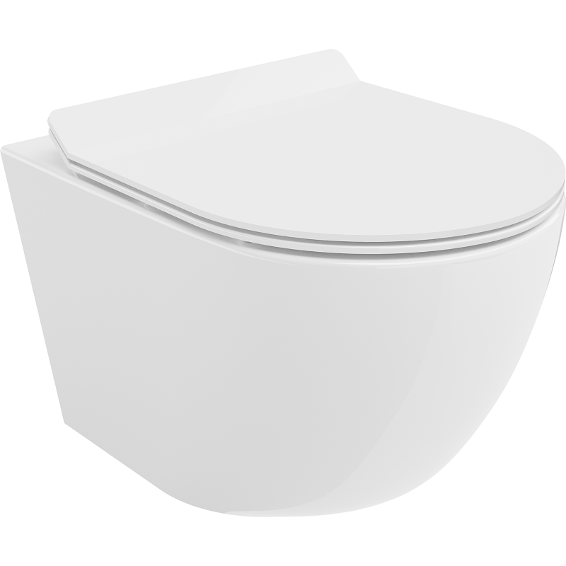 Mexen Lena bol de WC Rimless avec siège slim à fermeture lente, duroplast, Blanc - 30224000
