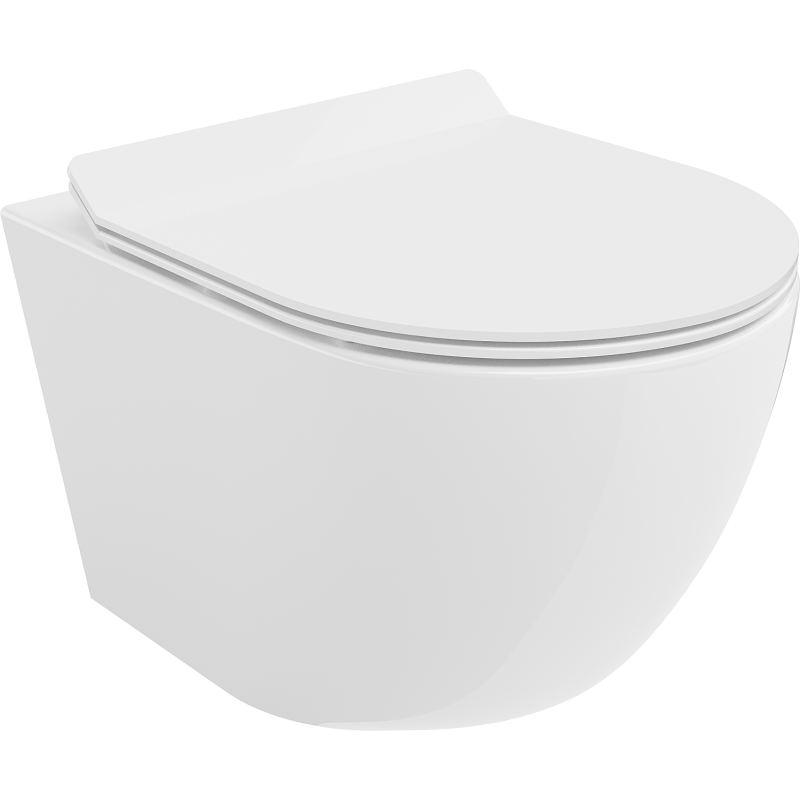 Mexen Lena cuvette WC sans rebord avec abattant à descente lente slim, duroplast, blanc brillant - 30224000
