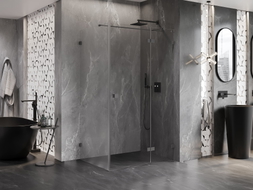 Mexen Lunar T Cabine de douche battante droite 70 x 80 cm, transparent, gun metal - 834T-070-080-95-00-P