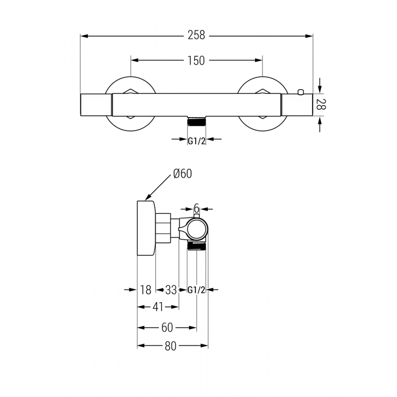 Mexen Slim robinet de douche thermostatique, or - 77105-50