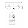 Batterie de douche thermostatique Mexen Slim, dorée - 77105-50