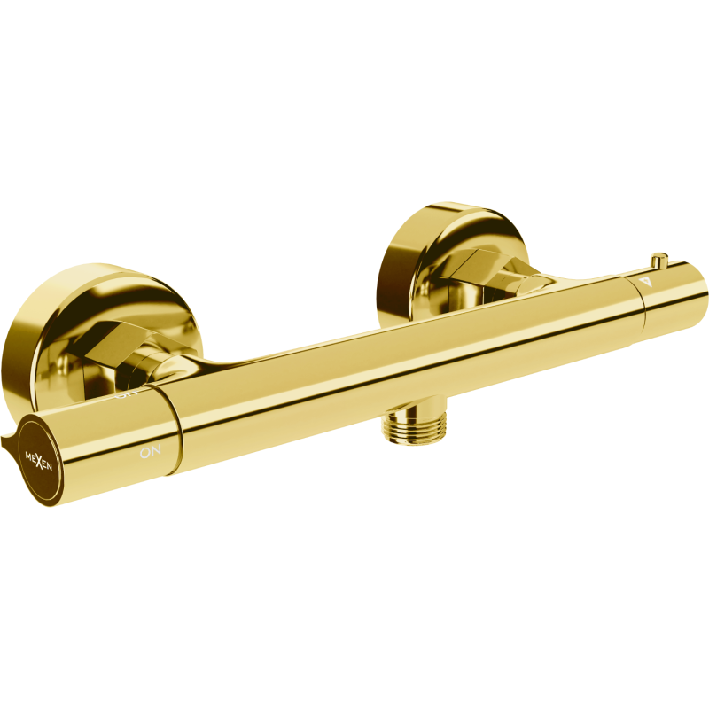 Batterie de douche thermostatique Mexen Slim, dorée - 77105-50