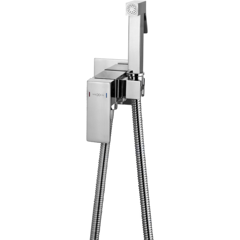 Mexen Cube mitigeur bidet encastré avec ensemble de douche, chrome - 7599150-00
