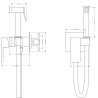 Mexen Cube mélangeur bidet encastré avec set ponctuel, noir - 7599150-70