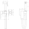 Mexen Cube robinet de bidet encastré avec ensemble point, noir - 7599150-70