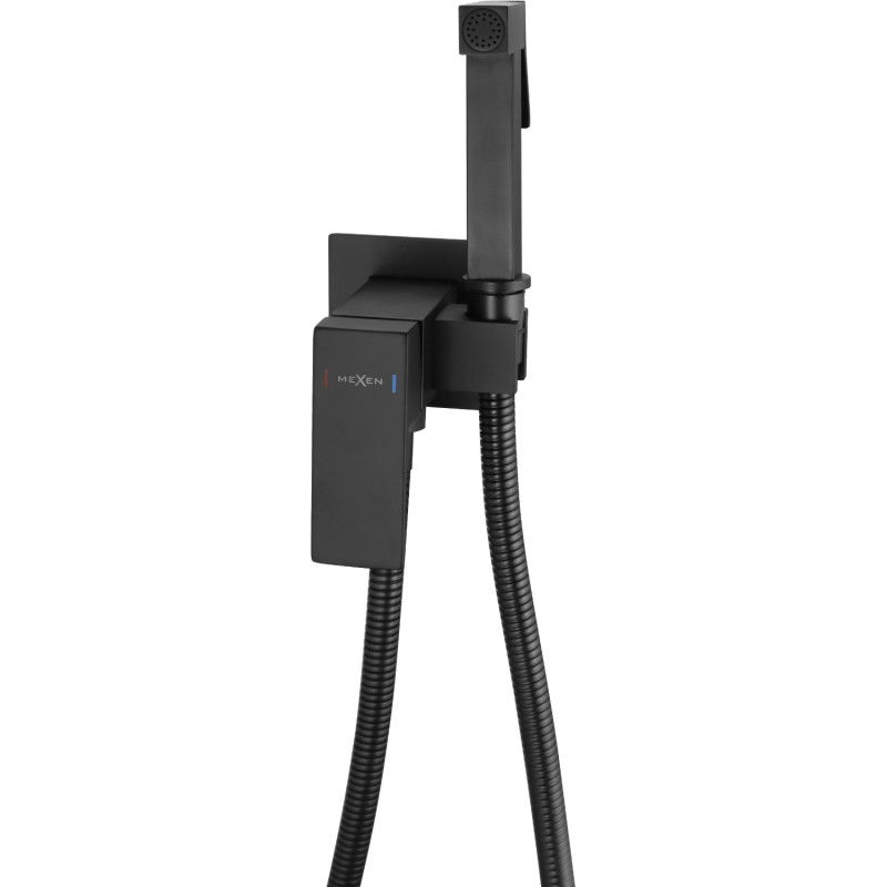Mexen Cube mélangeur bidet encastré avec set ponctuel, noir - 7599150-70
