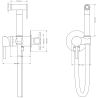 Mexen Elba robinet de bidet encastré avec kit à point noir - 7599250-70