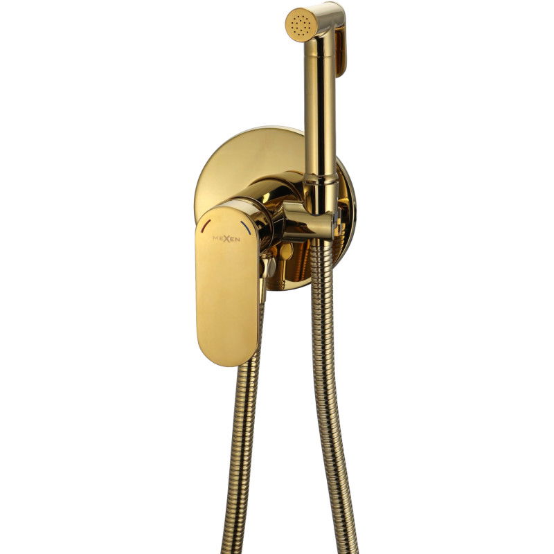 Robinet bidet encastré Mexen Milo avec ensemble ponctuel, doré - 7599350-50