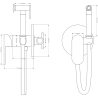 Mexen Milo robinet de bidet encastré avec set ponctuel, noir - 7599350-70