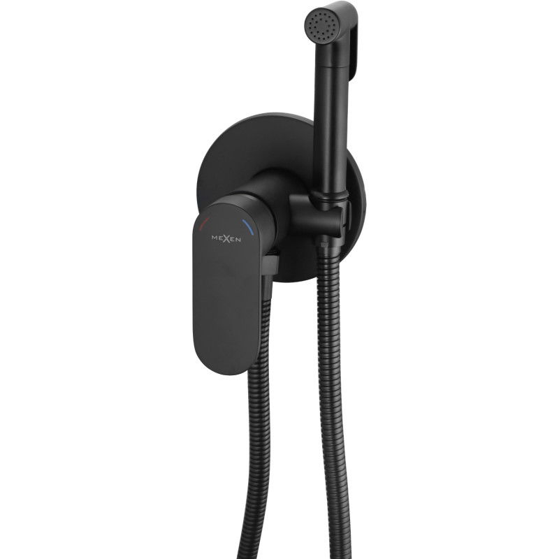 Mexen Milo robinet de bidet encastré avec ensemble ponctuel, noir - 7599350-70