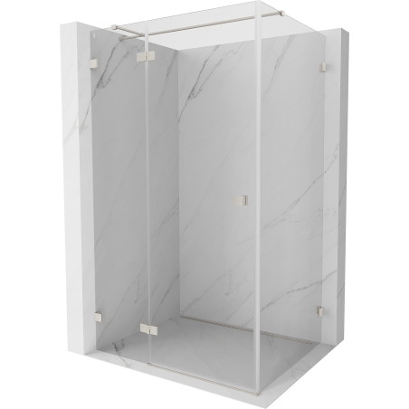 Mexen Lunar T cabine de douche pivotante gauche 100 x 80 cm, transparente, nickel brossé - 834T-100-080-97-00-L