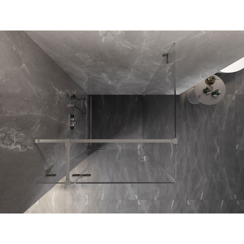 Mexen Lunar T cabine de douche pivotante gauche 100 x 100 cm, transparent, nickel brossé - 834T-100-100-97-00-L