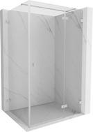 Mexen Lunar T cabine de douche pivotante droite 80 x 90 cm, transparente, nickel brossé - 834T-080-090-97-00-P