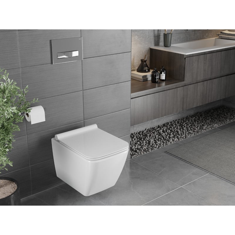 Mexen Vega cuvette WC Rimless avec abattant à descente lente slim, duroplast, blanc brillant - 30654000