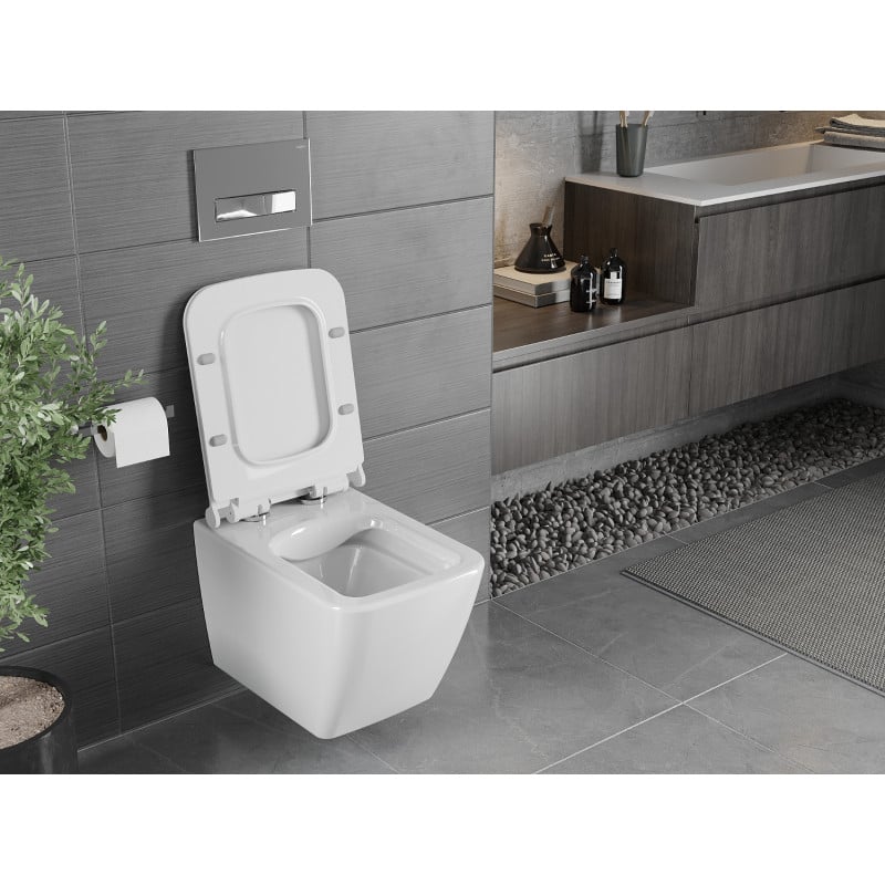 Mexen Vega cuvette WC Rimless avec abattant à descente lente slim, duroplast, blanc brillant - 30654000
