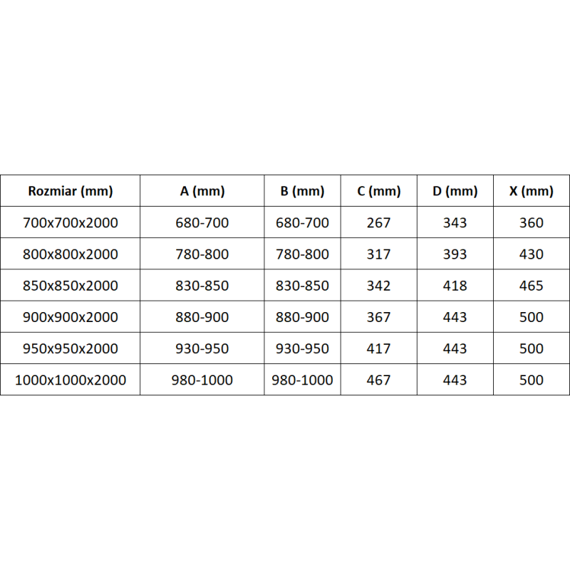 Mexen Exo cabine de douche carrée coulissante 95 x 95 cm, transparente, dorée - 8111-095-095-50-00