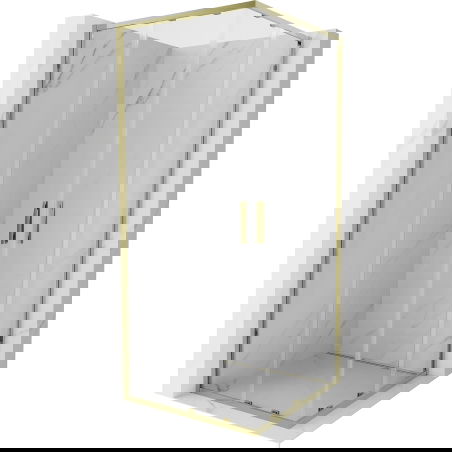 Mexen Exo cabine de douche carrée coulissante 95 x 95 cm, transparente, dorée - 8111-095-095-50-00