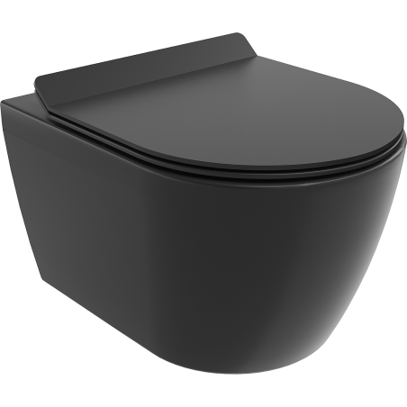 Mexen Carmen cuvette WC Rimless avec abattant à descente progressive slim, duroplast, noir mat - 30880185