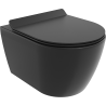 Mexen Carmen bol de WC Rimless avec siège slim à fermeture lente, duroplast, Noir mat - 30880185