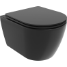 Mexen Carmen cuvette WC sans rebord avec abattant à descente ralentie slim, duroplast, noir mat - 30881085