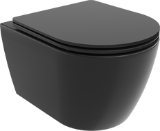 Mexen Carmen cuvette WC sans rebord avec abattant à descente ralentie slim, duroplast, noir mat - 30881085