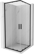 Mexen Exo-S Duo cabine de douche carrée coulissante 85 x 85 cm, transparente, noire - 8111-085-085-70-00