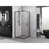 Mexen Exo-S Duo cabine de douche carrée coulissante 95 x 95 cm, transparente, noire - 8111-095-095-70-00