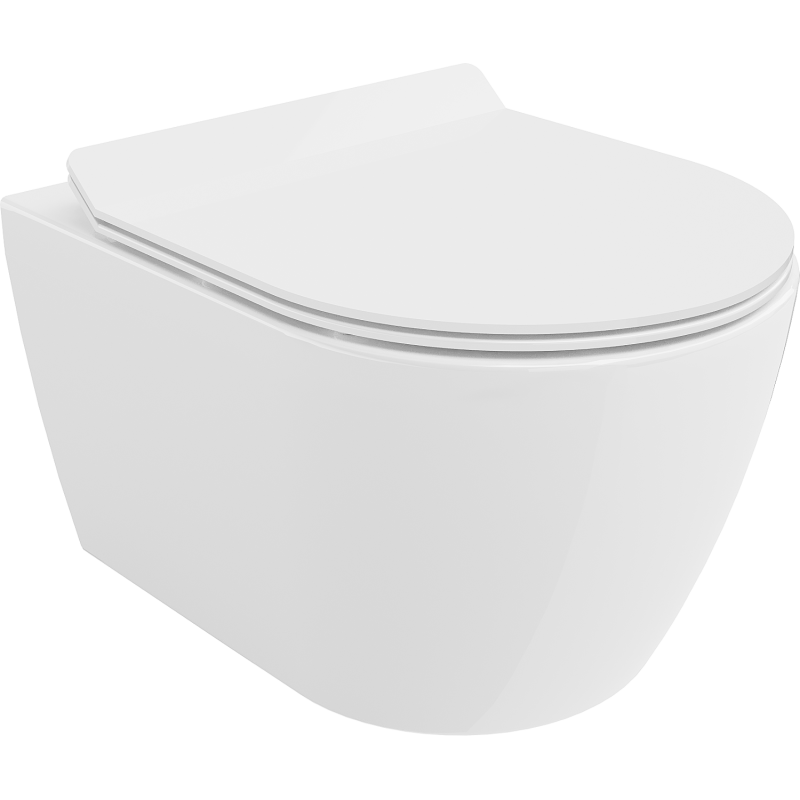 Mexen Carmen bol de WC Rimless avec siège slim à fermeture lente, duroplast, Blanc - 30880100